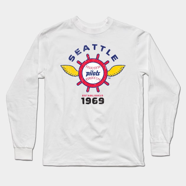 Seattle Pilots Long Sleeve T-Shirt by MindsparkCreative